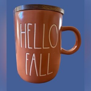 Rae Dunn Hello Fall‎ Mug with Wooden Lid Artisan Collection by Magenta NEW
